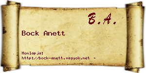 Bock Anett névjegykártya