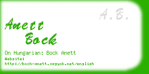 anett bock business card